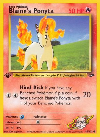 Blaine's Ponyta (64) (1st Edition) - Gym Challenge