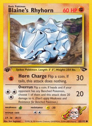 Blaine's Rhyhorn (65/132) [Gym Challenge 1st Edition] | Silver Goblin