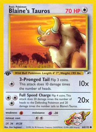 Blaine's Tauros (64) Unlimited - Gym Heroes