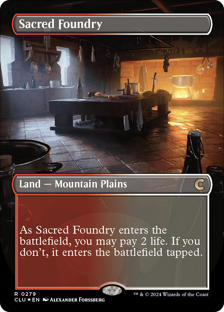 Sacred Foundry (Borderless) (279) Foil - Ravnica: Clue Edition