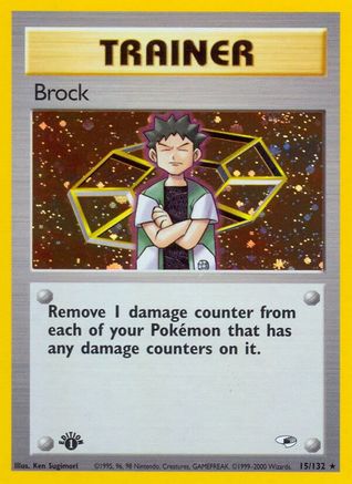 Brock (15) (15) Unlimited Holofoil - Gym Heroes