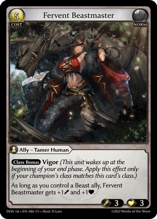 Fervent Beastmaster (086) [Dawn of Ashes: 1st Edition] Foil