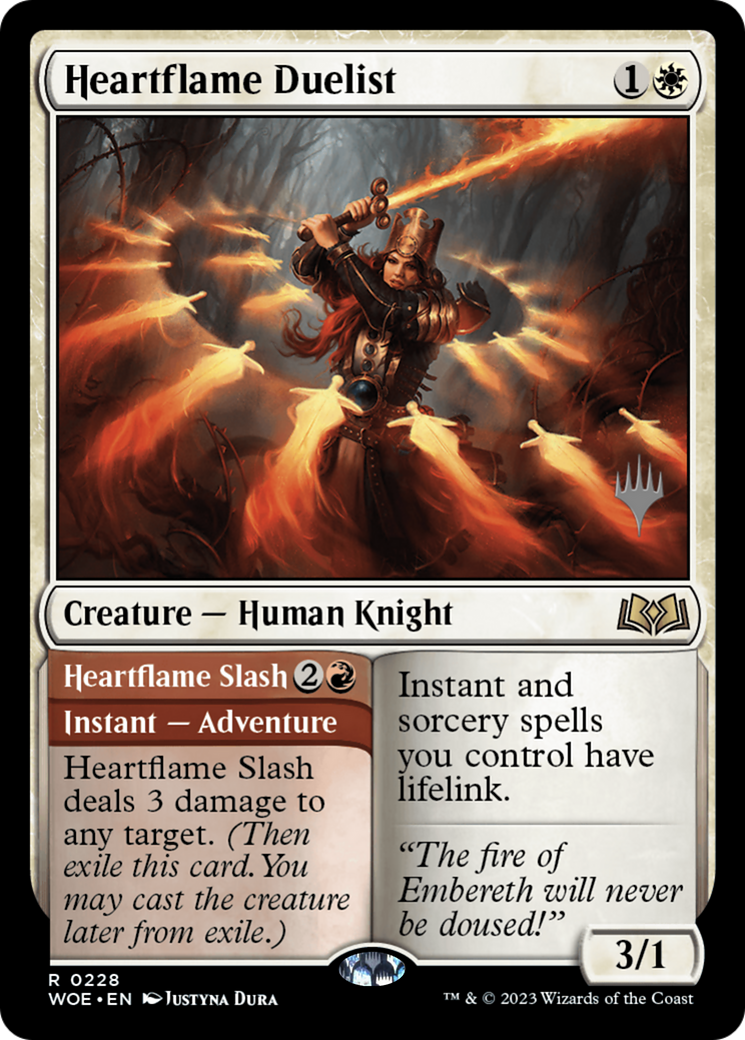 Heartflame Duelist // Heatflame Duelist (Promo Pack) [Wilds of Eldraine Promos] | Silver Goblin