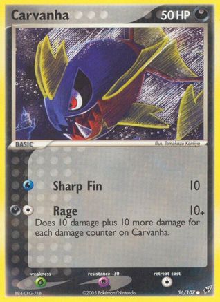 Carvanha (56/107) (Stamped) [EX: Deoxys] | Silver Goblin