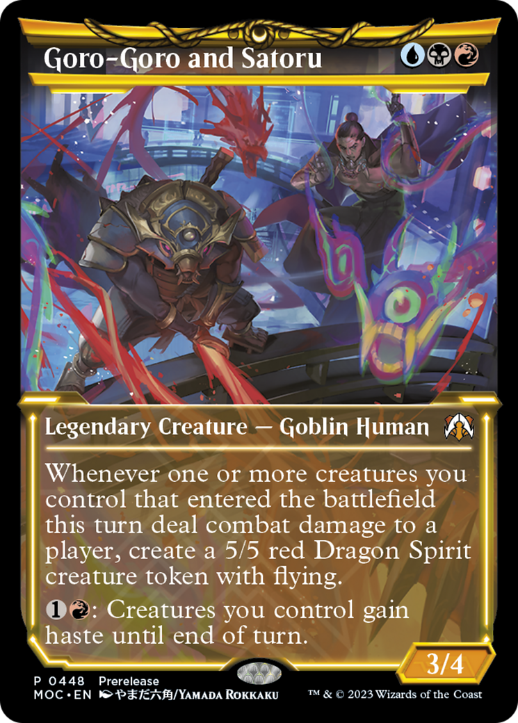 Goro-Goro and Satoru (Showcase Planar Booster Fun) [March of the Machine Commander Prerelease Promos] Foil