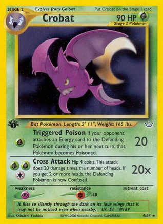 Crobat (4) 1st Edition Holofoil - Neo Revelation