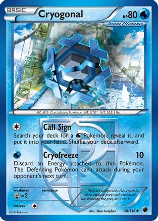 Cryogonal (Team Plasma) (30) Reverse Holofoil - Plasma Freeze
