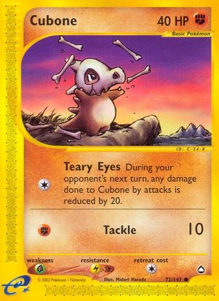 Cubone (72) Reverse Holofoil - Aquapolis