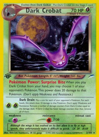 Dark Crobat (2) 1st Edition Holofoil - Neo Destiny