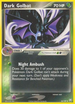 Dark Golbat (34) Reverse Holofoil - Team Rocket Returns