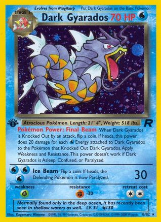 Dark Gyarados (8) (1st Edition) Holofoil - Team Rocket