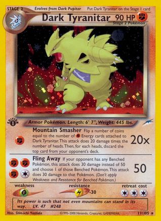 Dark Tyranitar (11/105) [Neo Destiny 1st Edition] | Silver Goblin