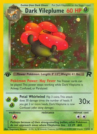 Dark Vileplume (13) (13) (1st Edition) Holofoil - Team Rocket