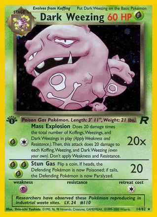 Dark Weezing (14) (14) (1st Edition) Holofoil - Team Rocket