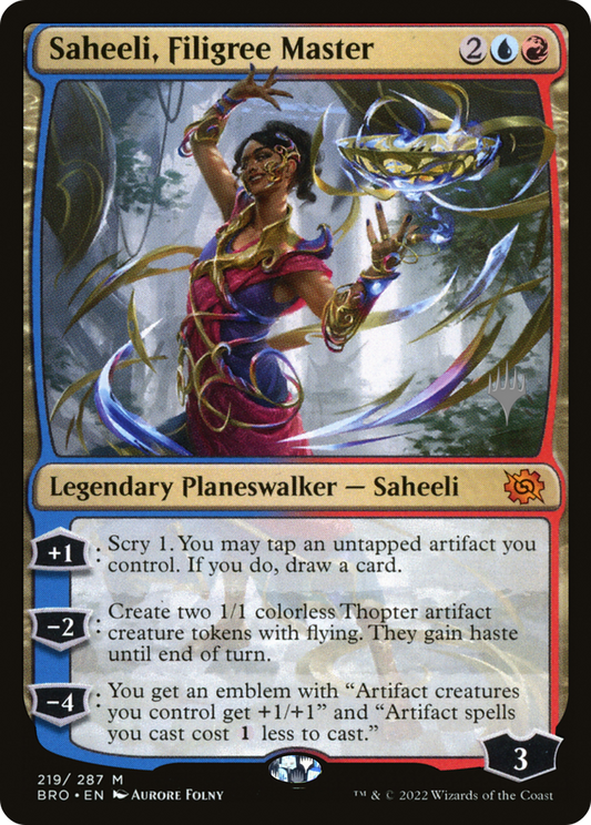 Saheeli, Filigree Master (Promo Pack) [The Brothers' War Promos] Foil