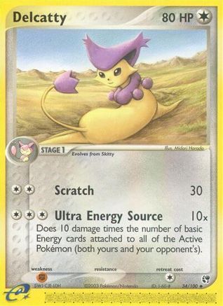 Delcatty (34/100) [EX: Sandstorm] Reverse Holofoil