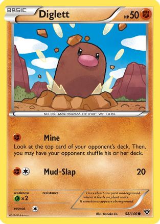 Diglett (58) Reverse Holofoil - XY Base Set