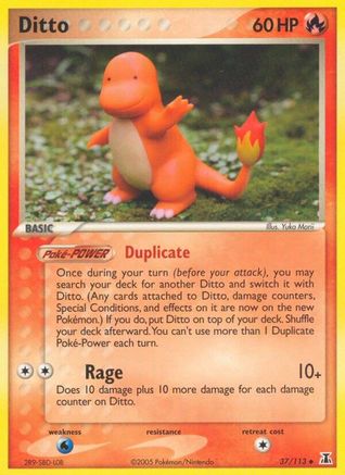 Ditto - 037/113 (Charmander) (37) Reverse Holofoil - Delta Species