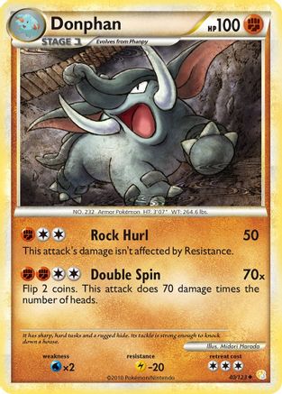 Donphan (40/123) [HeartGold & SoulSilver: Base Set] Reverse Holofoil
