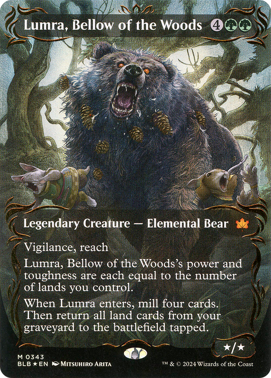 Lumra, Bellow of the Woods (Borderless) (Raised Foil) [Bloomburrow]