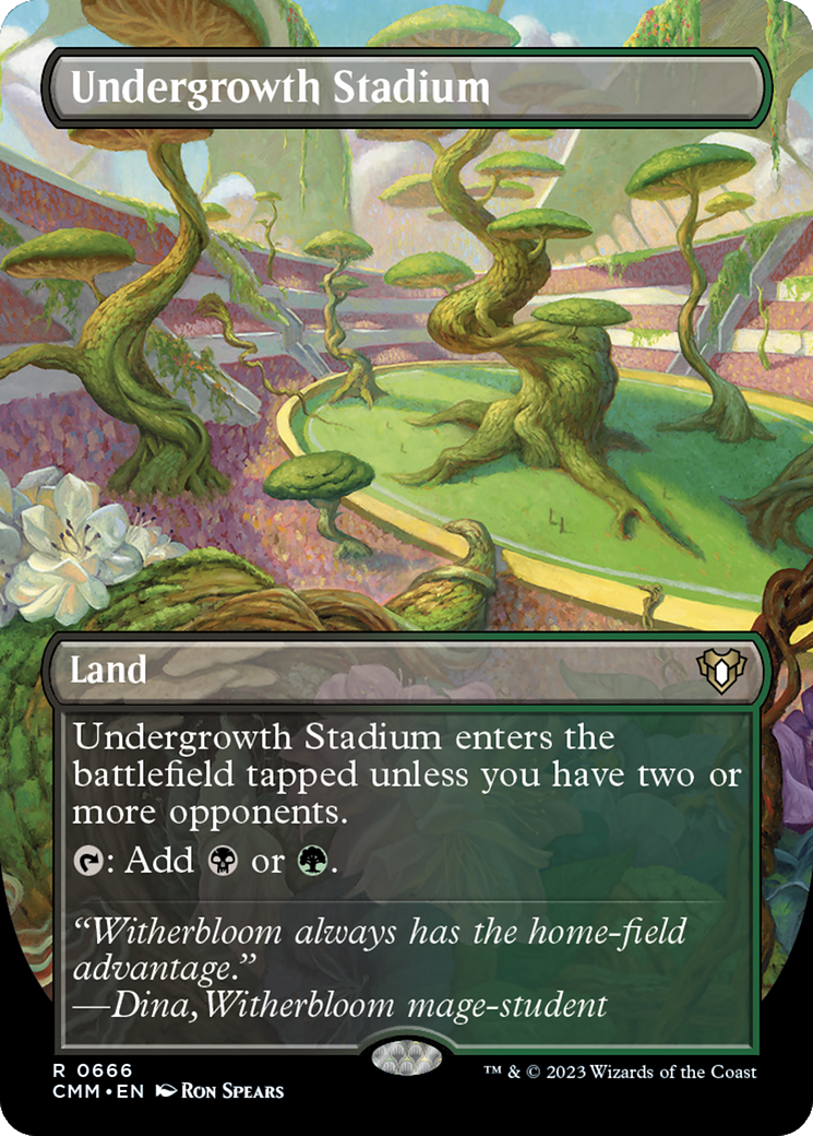 Undergrowth Stadium (Borderless Alternate Art) [Commander Masters] | Silver Goblin