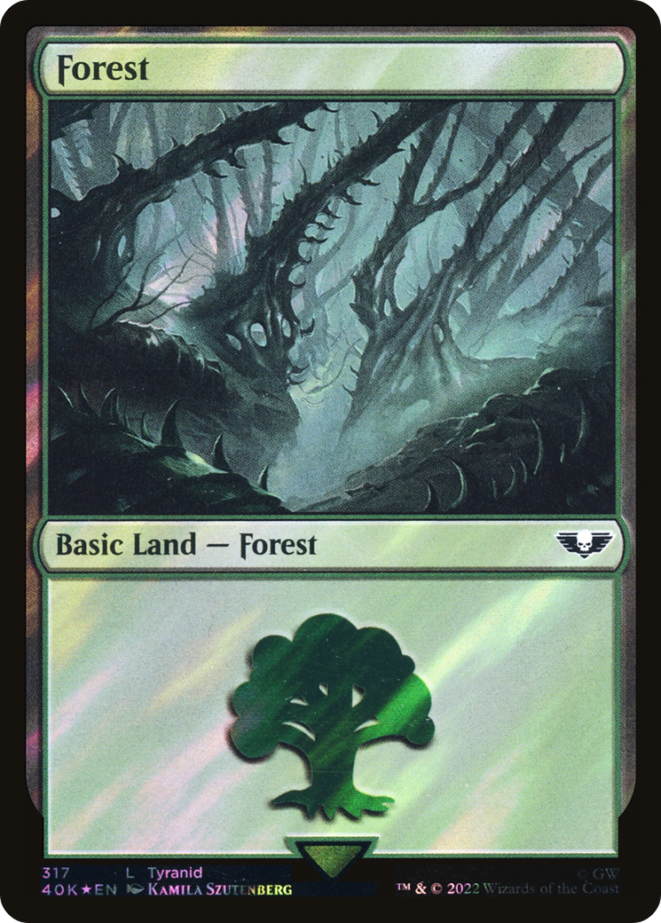 Forest (317) (Surge Foil) [Warhammer 40,000]