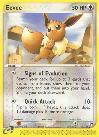 Eevee (63/100) [EX: Sandstorm] Reverse Holofoil