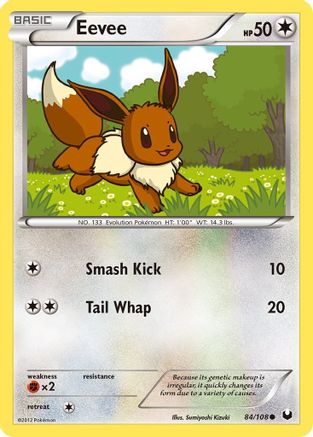Eevee (84/108) [Black & White: Dark Explorers] Reverse Holofoil