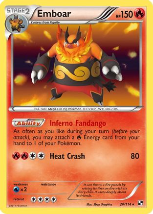 Emboar (20) Reverse Holofoil - Black and White