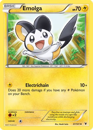 Emolga (37/101) [Black & White: Noble Victories] Reverse Holofoil