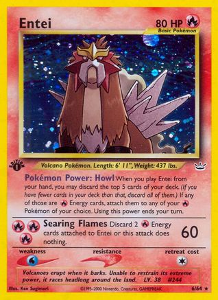 Entei (6) (6) 1st Edition Holofoil - Neo Revelation