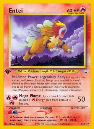 Entei (17/64) [Neo Revelation 1st Edition] | Silver Goblin