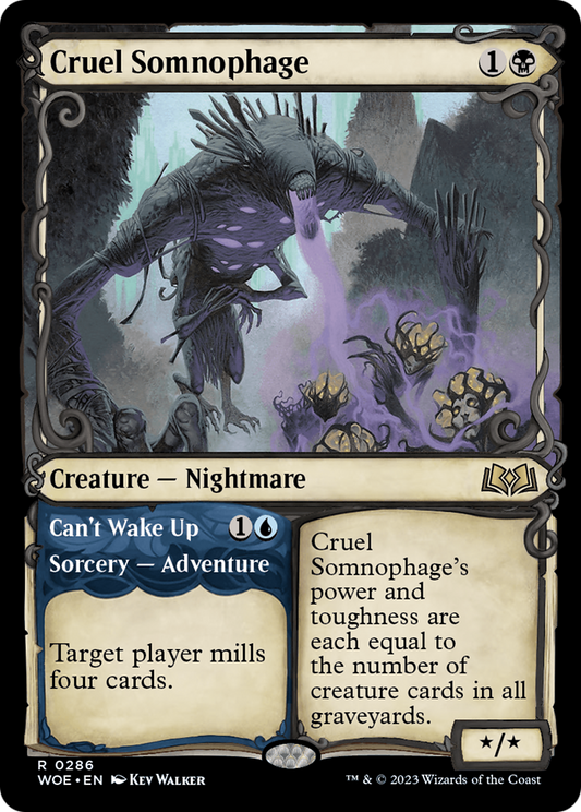 Cruel Somnophage // Can't Wake Up (Showcase) [Wilds of Eldraine] Foil