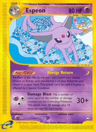 Espeon (11) Reverse Holofoil - Aquapolis