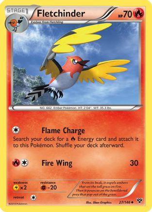Fletchinder (27) Reverse Holofoil - XY Base Set