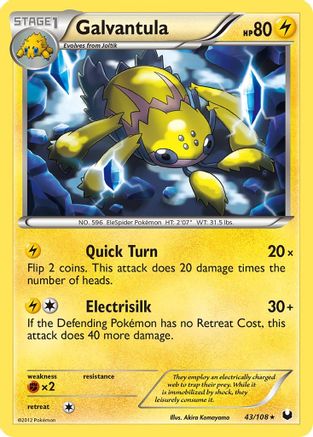 Galvantula (43/108) [Black & White: Dark Explorers] Reverse Holofoil