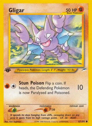 Gligar (67/105) [Neo Destiny 1st Edition] | Silver Goblin