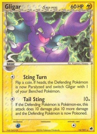 Gligar (16/101) (Delta Species) [EX: Dragon Frontiers] | Silver Goblin