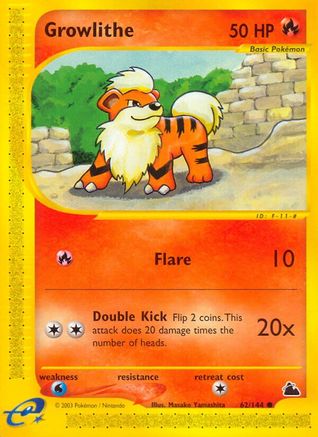 Growlithe (62) Reverse Holofoil - Skyridge