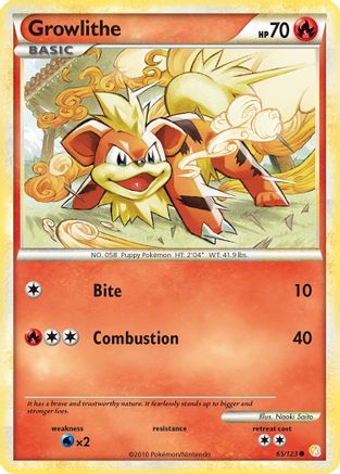 Growlithe (65) Reverse Holofoil - HeartGold SoulSilver