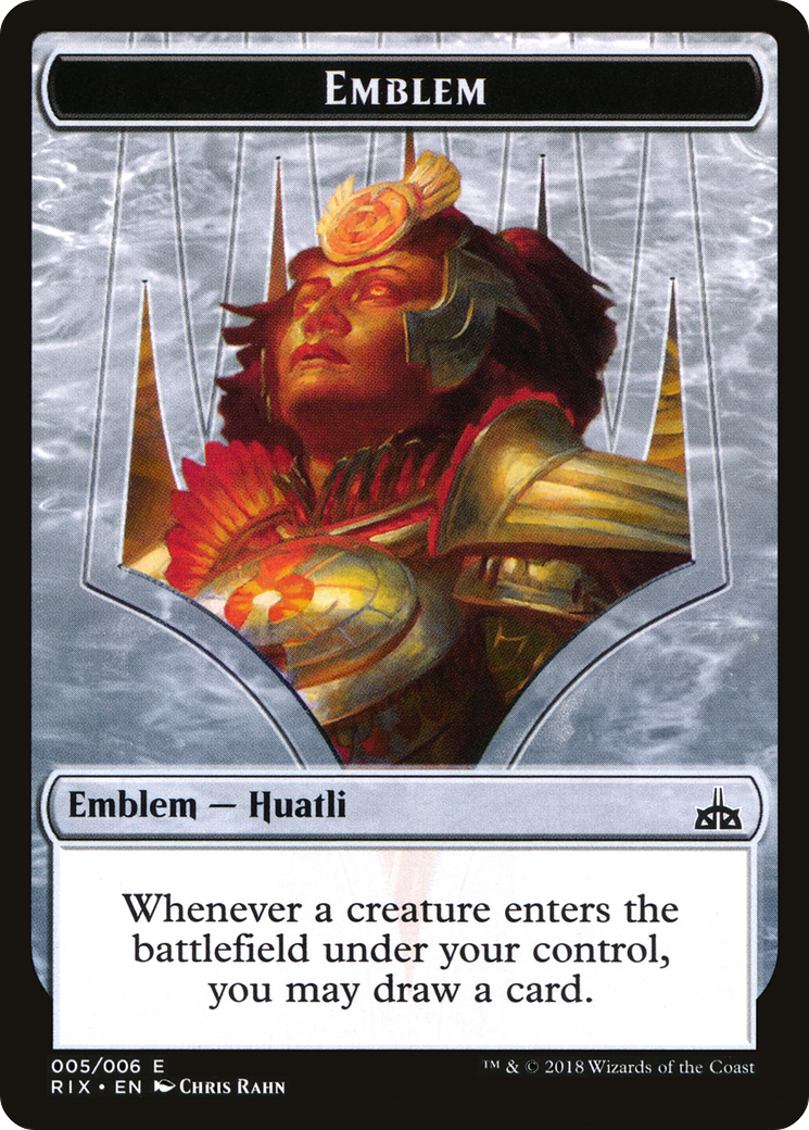 Huatli, Radiant Champion Emblem [Rivals of Ixalan Tokens]