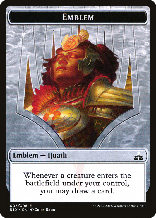 Huatli, Radiant Champion Emblem [Rivals of Ixalan Tokens]