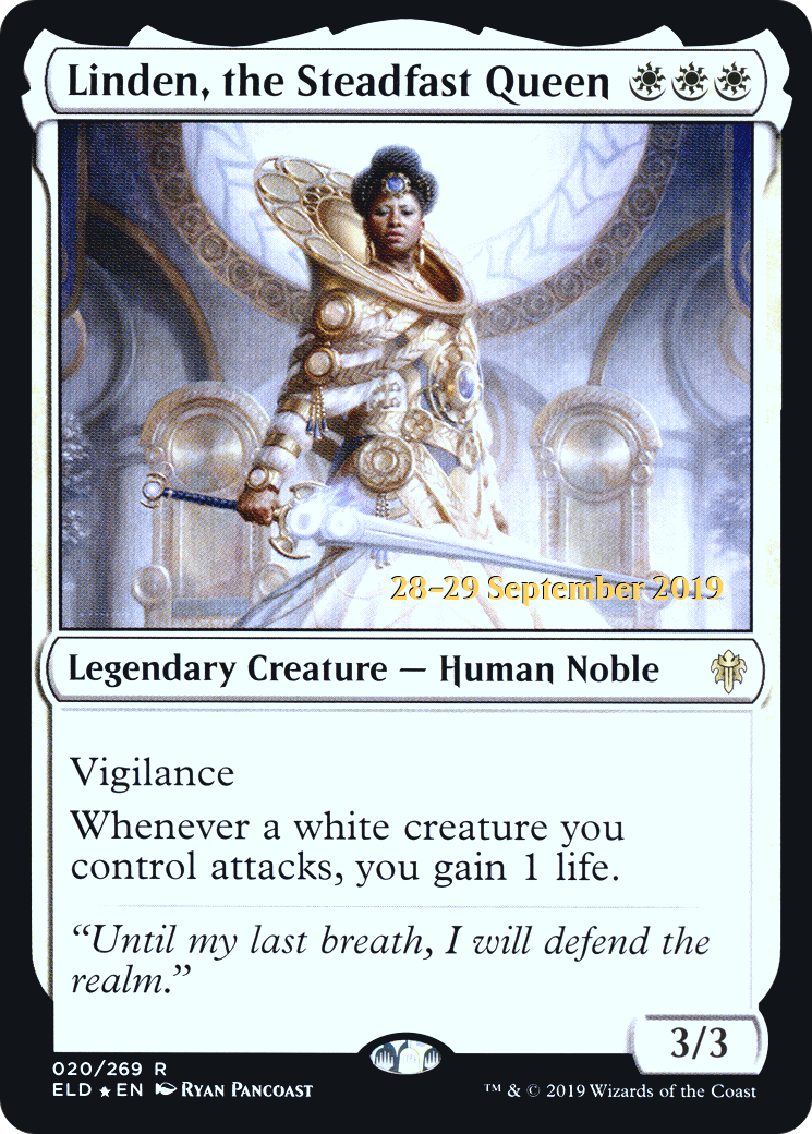 Linden, the Steadfast Queen [Throne of Eldraine Prerelease Promos] | Silver Goblin