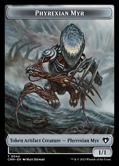Bird // Phyrexian Myr Double-Sided Token [Commander Masters Tokens] Foil