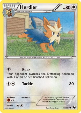 Herdier (87/108) [Black & White: Dark Explorers] Reverse Holofoil
