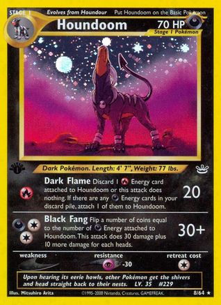 Houndoom (8) 1st Edition Holofoil - Neo Revelation