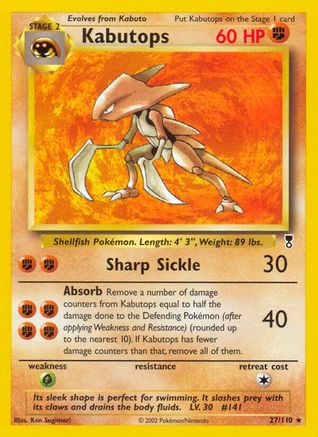 Kabutops (27) Reverse Holofoil - Legendary Collection