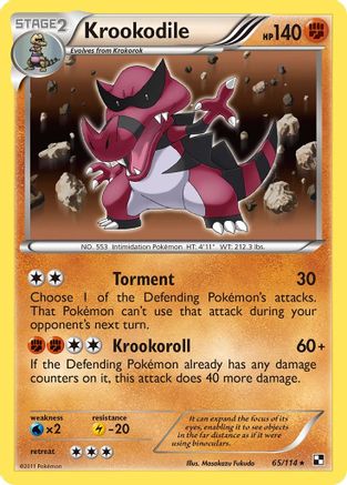 Krookodile (65) Reverse Holofoil - Black and White