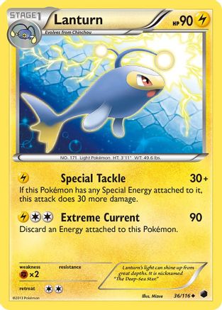 Lanturn (36/116) [Black & White: Plasma Freeze] Reverse Holofoil