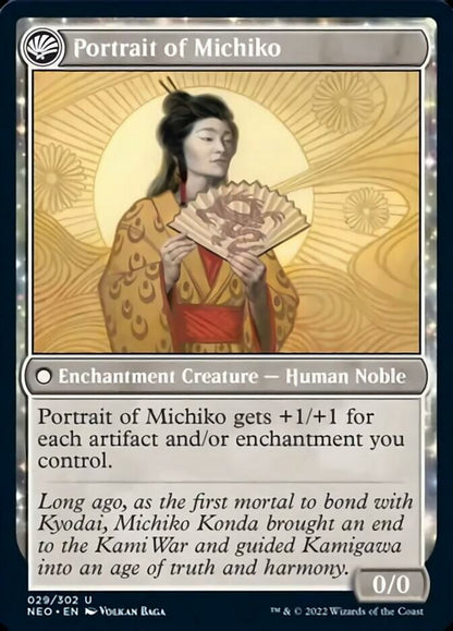 Michiko's Reign of Truth // Portrait of Michiko [Kamigawa: Neon Dynasty] Foil